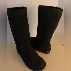 UGG women black suede Classic Tall II knee high Boots size 9